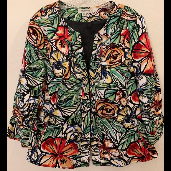Coldwater Creek Jackets & Blazers - Coldwater Creek Tropical Floral Blazer - Size 18